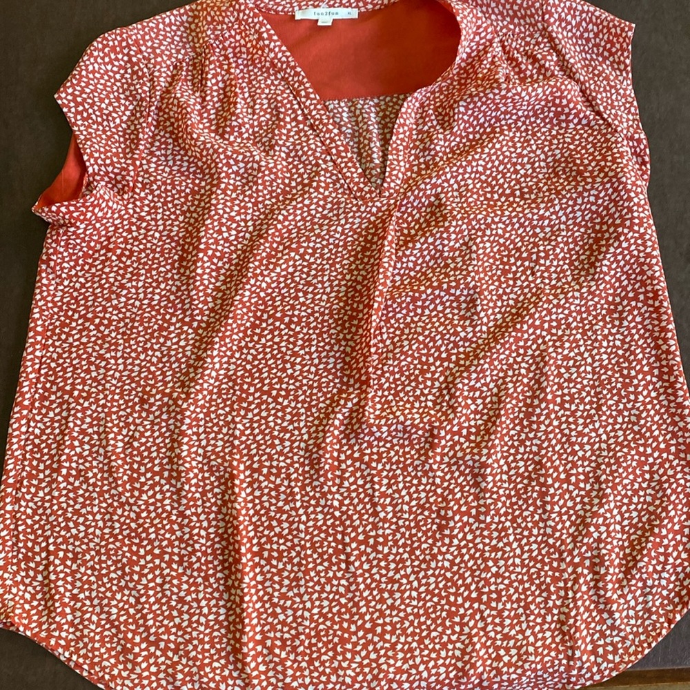 Stitch fix short sleeve lightweight orange blouse